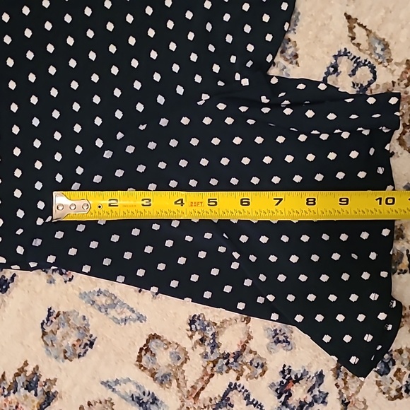 LIZ CLAIBORNE WOMEN'S PLUS SIZE PETITE BLUE & WHITE DOT CRISSCROSS TOP SIZE PXXL - Picture 13 of 13